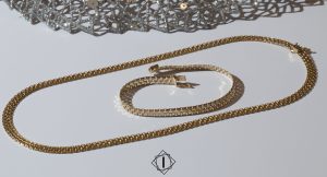 Komplet zlatna narukvica i ogrlica